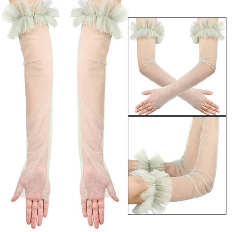 Seethrough Sheer Arm Sleeves Wedding Gloves For Bride Formal Occasion Fingerless Thin Arm Covers for Evening Party Wear
