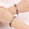 High-End Pink Zebra Stone Infinity Bracelet - Stainless Steel Beaded Jewelry Gift for Women