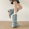 Queen Fan Retro Pointed Thick Heel Western Cowboy Boots Women's 2025 New Autumn Small Height-increasing Boots