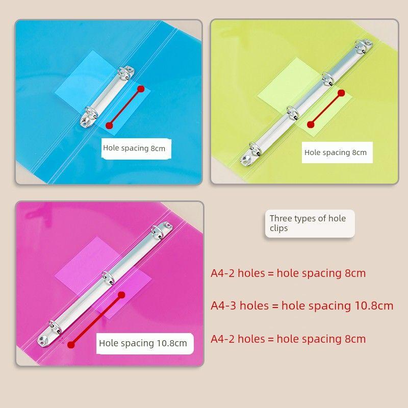 Four-Hole A4 Punch Loose-Leaf Binder 3-Hole Folder A4 Paper Clip Info Booklet Storage Paper Paper Perforated Shell