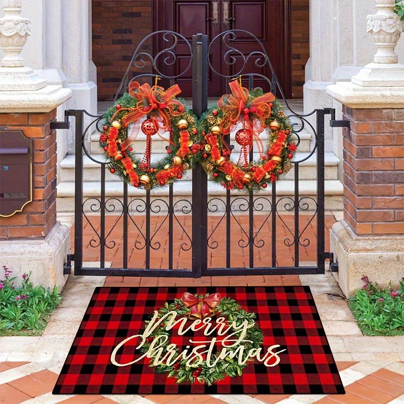 

Christmas Door Mat Red Santa Claus Outdoor and indoor Gingerbread Man Carpet New Year 2026 Merry Christmas Home Decor Foot Mat 60x40cm