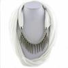 Stylish Fashion Scarf Necklace with Metal Spike Pendant – Elegant Infinity Scarf for Women, Boho Chic Statement Accessory