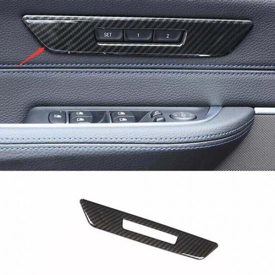 Cover Trim Seat Memory Switch Button 2018- For BMW 5 Series G30 Carbon Fiber
