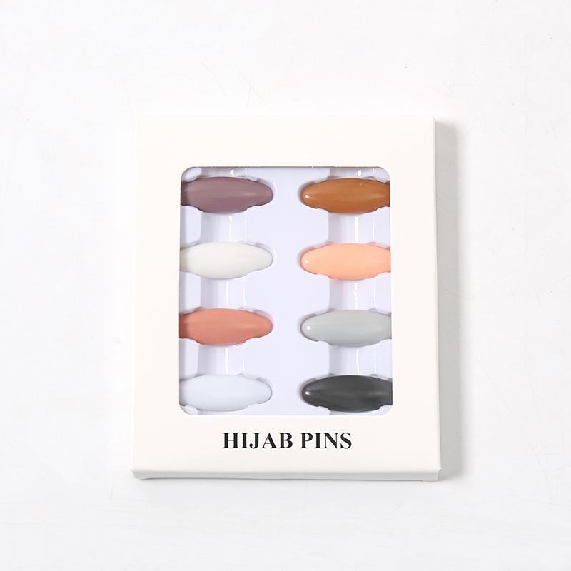 8pcs/ Pack Plastic Hijab Pins Clips Safety Brooch Muslim Scarf Shawls Fashion Accessories