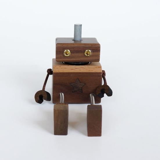 Car Air Fresheners Wooden Robot Figurine with Swinging Legs Car