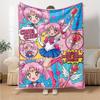 Sailor Moon Chibi Theme Blanket Comfortable Texture Throw Blanket Couch Sofa Couch Office Bed Picnics Warmthful Decor Birthday Christmas Y11