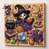 Halloween Craft Supplies Faux Pearl Painting Kit DIY Witchcraft Art 3D Seasonal Bead Wall Kit for Adults Beginners Handmade Holiday Decor Shiny