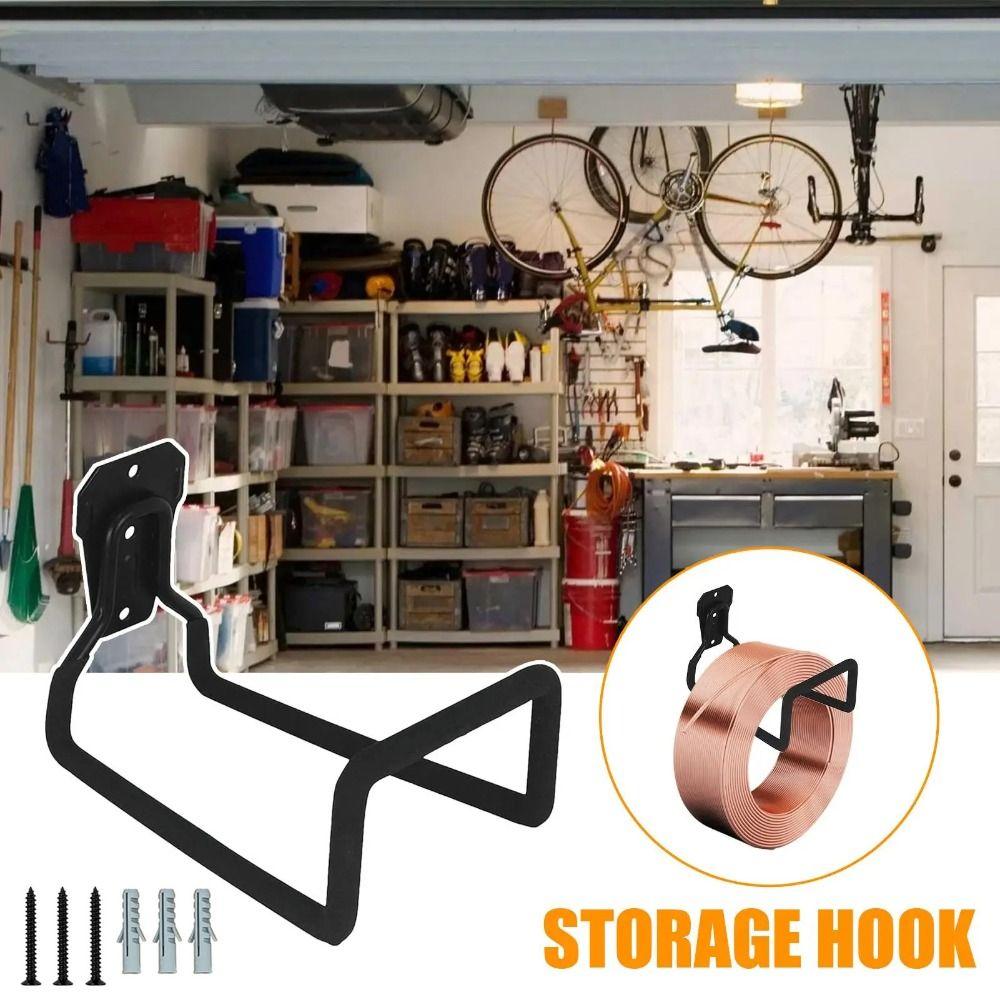 Rust-proof Water Hose Storage Rack Iron Metal Garage Wall Hooks Tool Organization