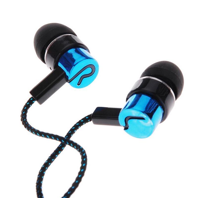 Noise Isolating Wired Earphones Jack Standard Reflective Cloth Line In-ear Earbuds Without Mic