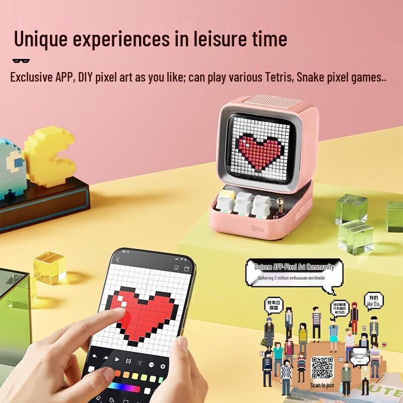 Divoom Ditoo Retro Pixel Art Bluetooth Speaker
