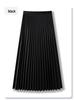 Women's High Waist Gray Pleated Midi Skirt - Slimming A-line for Summer 2025