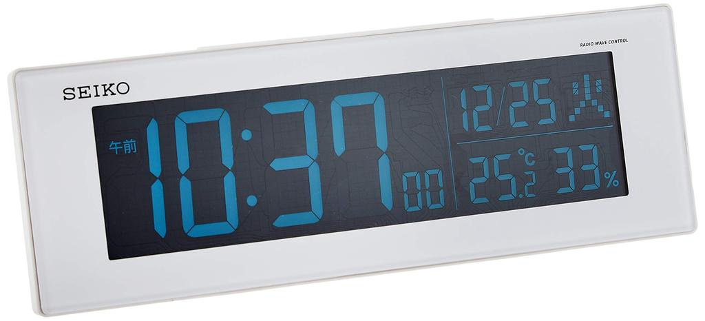 Seiko Clock Table Clock White Pearl Body x x cm Alarm Clock Radio Controlled Digital AC Powered Color LCD DL305W (Seiko Clock) 02 size 7.3 22.2 4.5