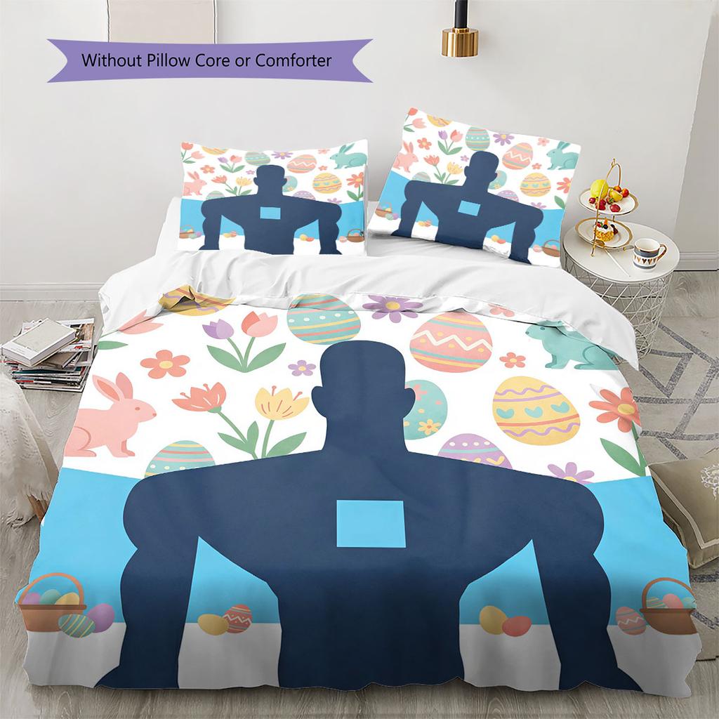 Love, Death, Robot Pattern Bedding Quilt Set Quilt Cover Pillowcase Home Decoration Birthday Gift (1 * duvet cover + 2 * pillowcase, without core)