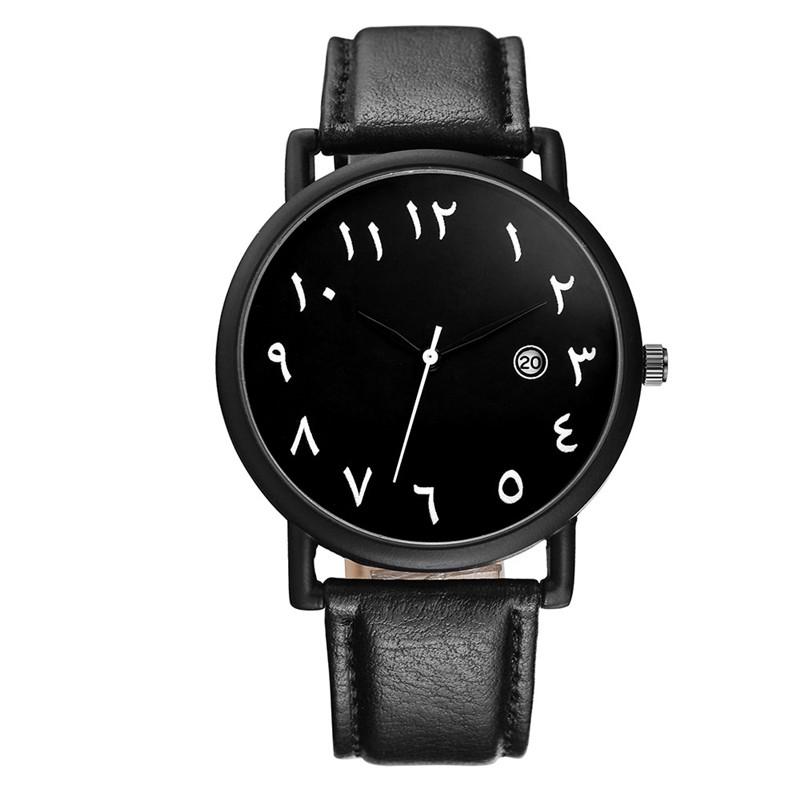 Men's Watches Simple Sport Arabic Numerals Analog Quartz Wristwatches Fashion Casual Leather Man Watches Relogios Masculino