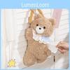 Housse de boîte à mouchoirs en peluche ours mignon avec design de dessin animé brodé pour décoration de chambre