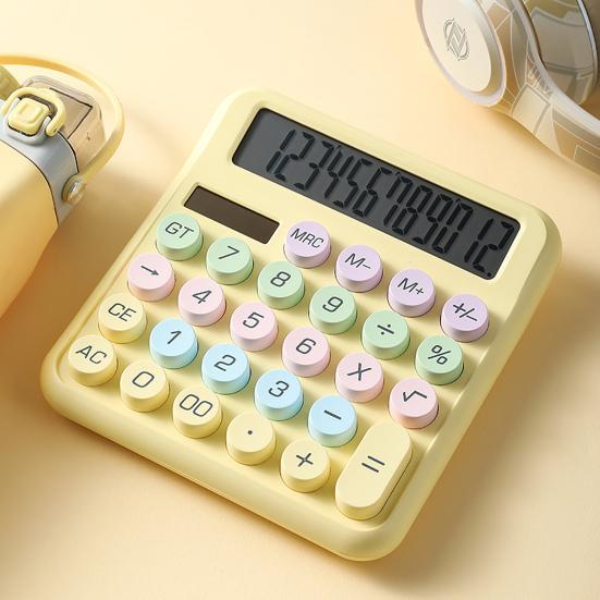 Calculator Typewriter Style Large LCD Display Easy Reading Round Keys Calculator for Everyday Office Use