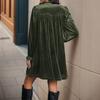 Women's Casual And Fashionable Long Sleeved V-neck Snowflake Print Dress
