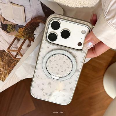 Husă de telefon albastră florală, proaspătă și delicată, pentru iPhone 16, iPhone 17 și iPhone 17 Pro Max