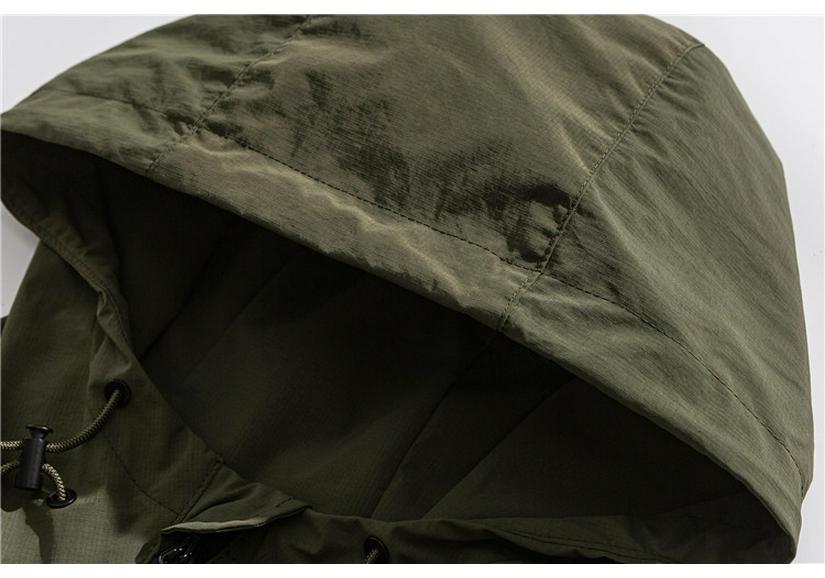 QIYOU 2025 Autumn Japanese Retro Hooded Windbreaker - Unisex, Loose Fit, Outdoor Sport Casual