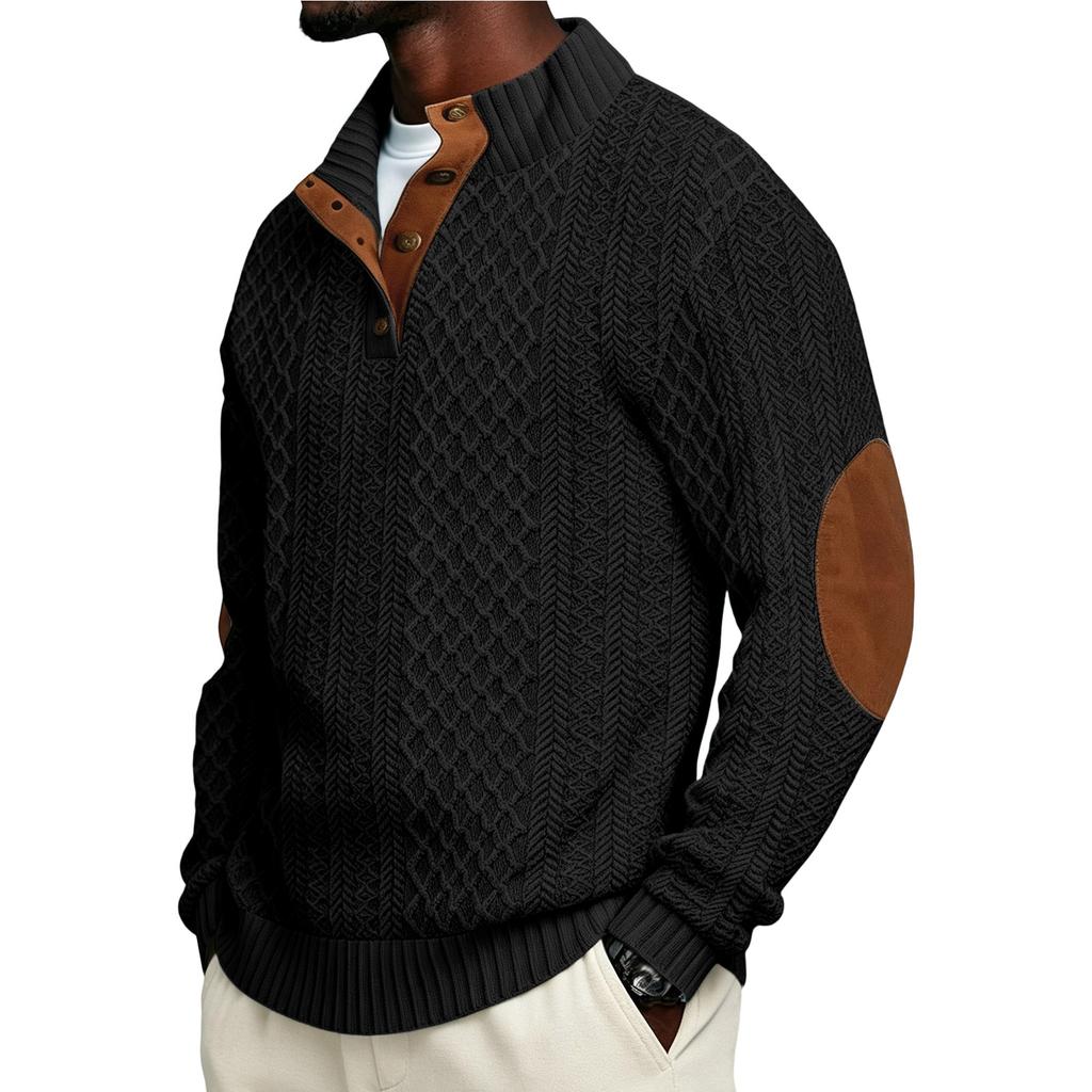 Men's Slim Fit Stand Collar Long Sleeve Pullover Sweatshirt