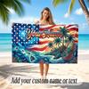 American Patriotic Theme Soft Beach Towel Personalized Custom Name Text Towel Portable for Beach Pool Travel