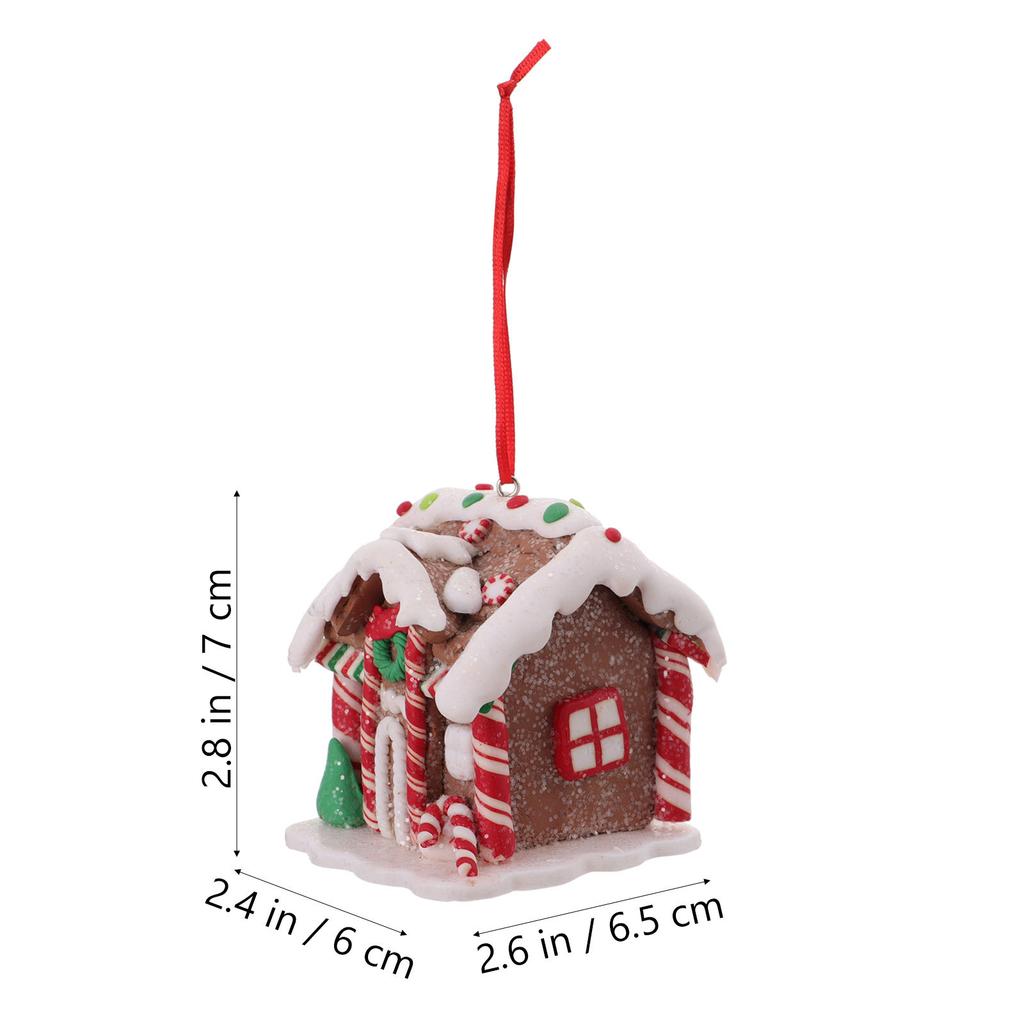 Realistic House Style Christmas Hanging Ornament Resin Material Xmas Tree Decor Festive Party Living Room Decoration
