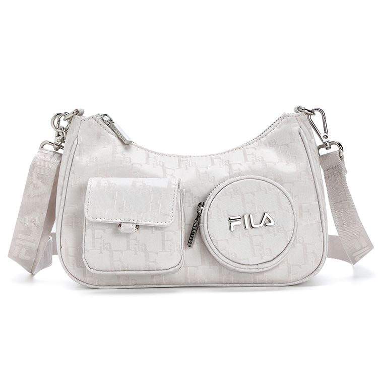 FILA Fashion Fabric Underarm Shoulder Bag Women bags Egrets-White F13W328165F-WT Heron White,XS