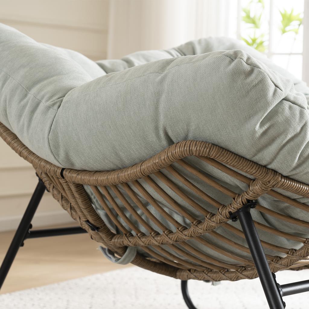 Sedia a Dondolo, Sedia Accent Imbottita in Ciniglia, Sedia a Dondolo Moderna per Cameretta dei Bambini per Soggiorno, Camera da Letto, Appartamento
