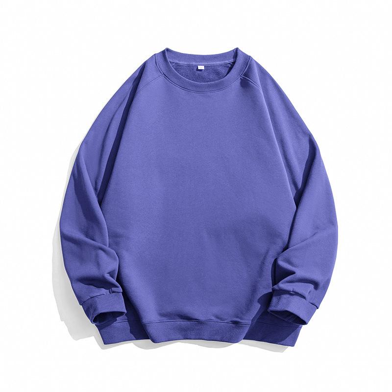 

Candy-colored Heavy Long-sleeved T-shirt Men s Spring and Autumn Loose Round Neck Cotton with Pure White Undershirt Shirt M