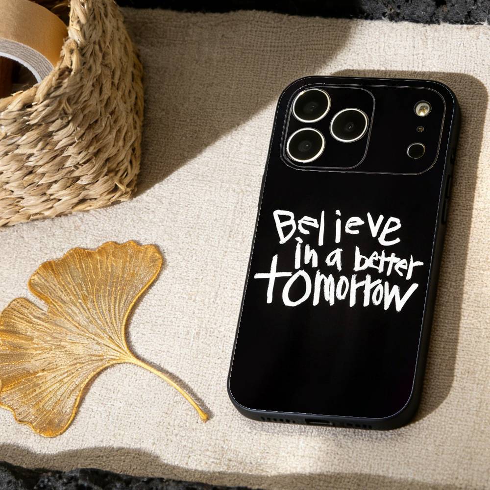 Handwritten Quote Art Phone Case For iPhone 17, 16,15,14,13,12,11 X XR Plus,Others Soft Black Cover