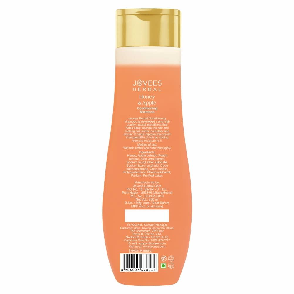 Jovees Herbal Honey And Apple Conditioning Shampoo 300 Ml For Silky Soft Shiny Hair Repair Frizz Control