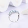 Simple Exquisite Natural Octagonal Sky Blue Topaz Ring 925 Sterling Silver Fine Jewelry for Women's Anniversary and Party Gifts