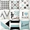 Office Living Room Home Pillowcase Blue Geometric Simple Pattern Pillowcase Car Ornaments