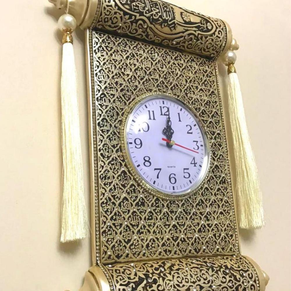 Edikt-Muster-Wanduhr | Wanddekoration im einzigartigen Stil | Islamische Wandkunst | Einzigartiges Geschenk für Zuhause | Islamische Wohnkultur | Wanduhr in Edikt-Form