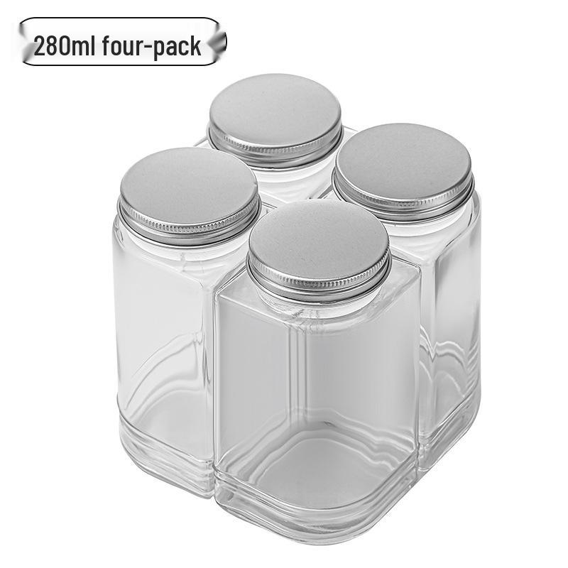 Popular Four-in-One Multifunctional Glass Storage Jars for Kitchen Seasonings