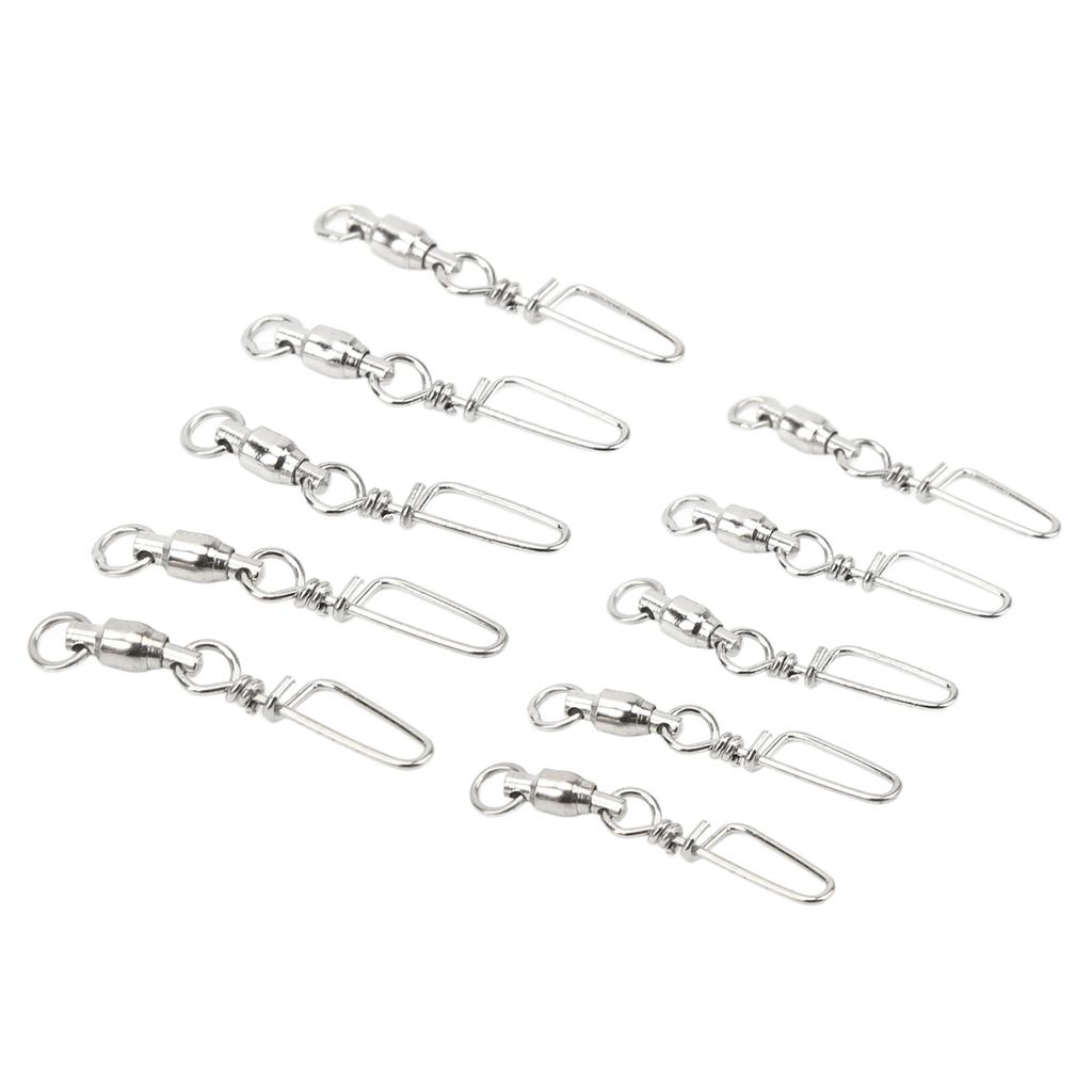 50Pcs High Strength Fishing Snap Swivels Stainless Steel B Type Ball Bearing Swivels for Saltwater F