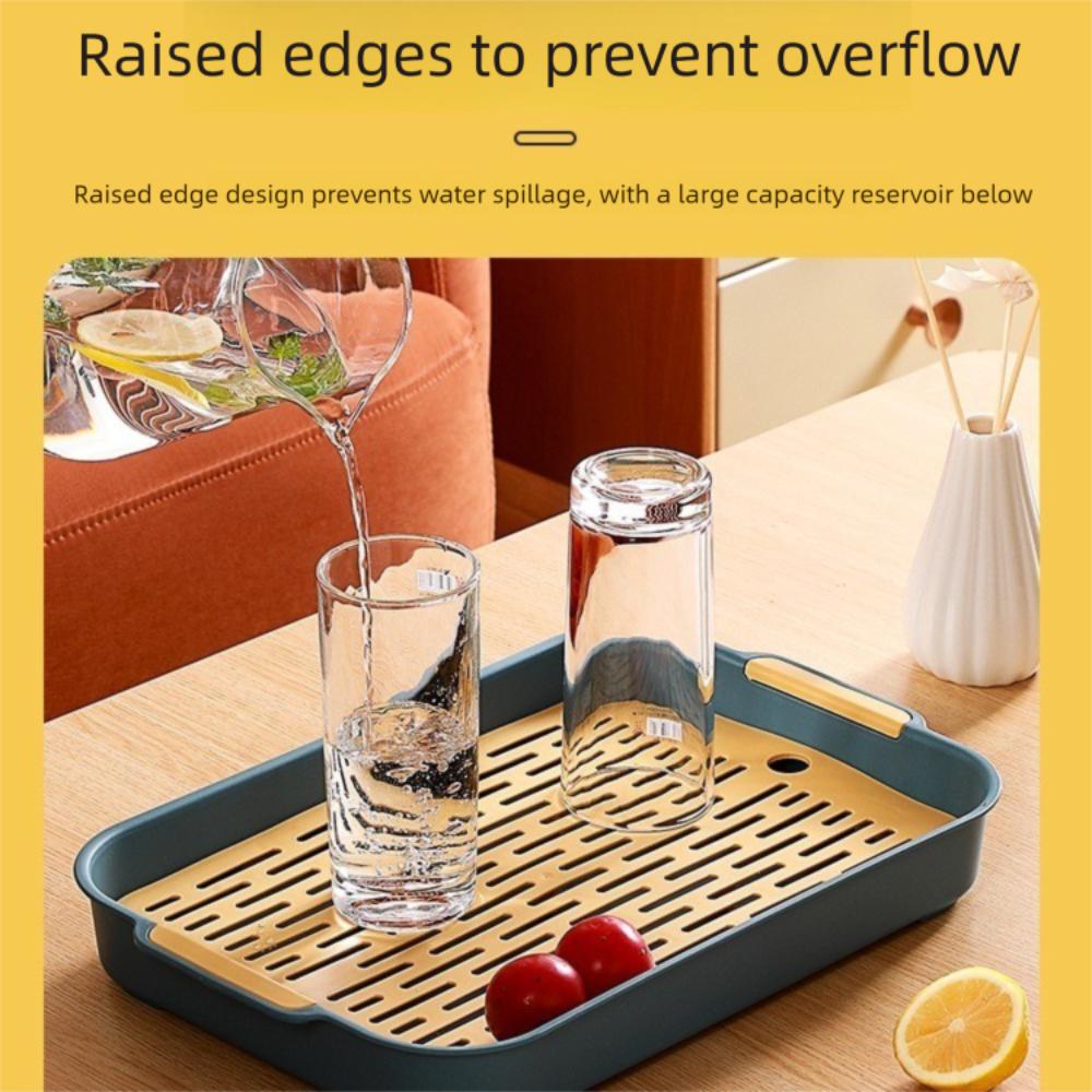 Plastic Tea Tray Plate Rectangle Small Pet Toilet Tray Simple Drain Tray  Food Dishs