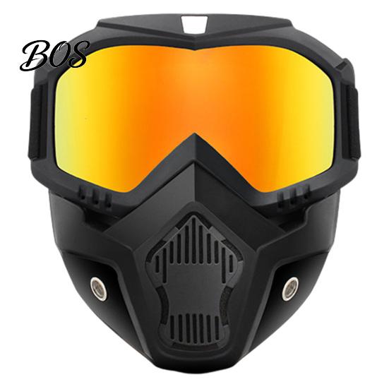 Metal Fabrication Eye Protection Full Face Goggle Mask, Detachable Cycling Goggles Mask with Anti-Fog HD Lens Protective Eyewear Lens, Large