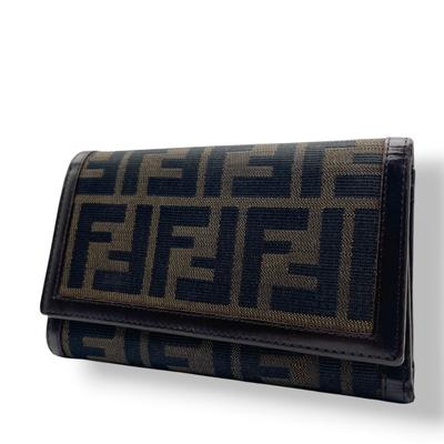 Used Bifold Walletlong Wallet ZuccaPurse Brown/black Canvas/leather Unisex