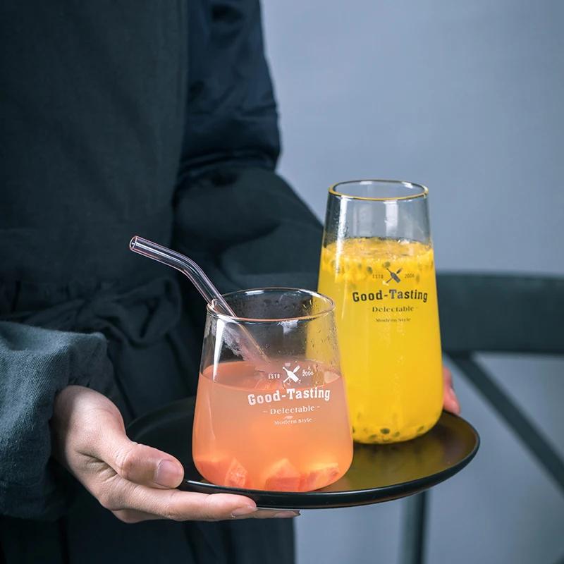 500ml Big Belly Glass mug,Milk Cup Letter Cold Drink Mugs Dessert Mousse Cup Coffee Mug for Tea,christmas Mug Unique Gift