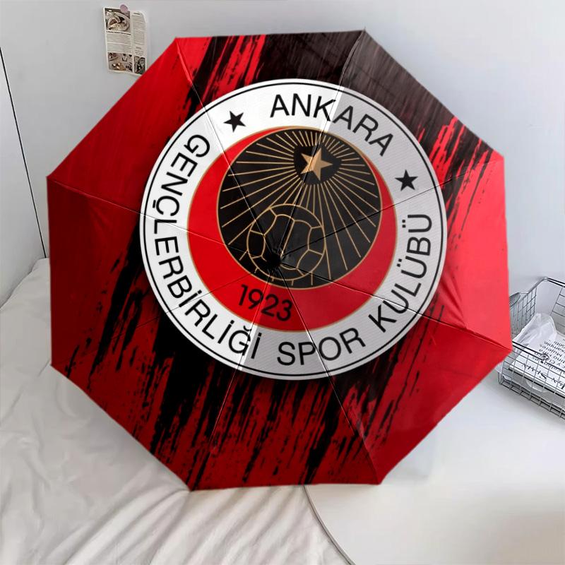 Gençlerbirliği SK  Pattern, Automatic Folding Umbrella, Portable and Foldable Design, 8 Ribs, a Christmas or Birthday Gift.