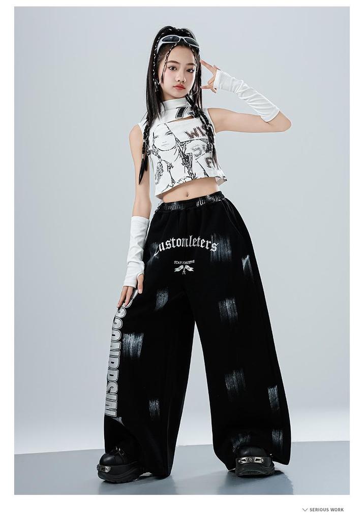 Trendy Girls' Jazz & Hip Hop Dance Crop Top Performance Costume