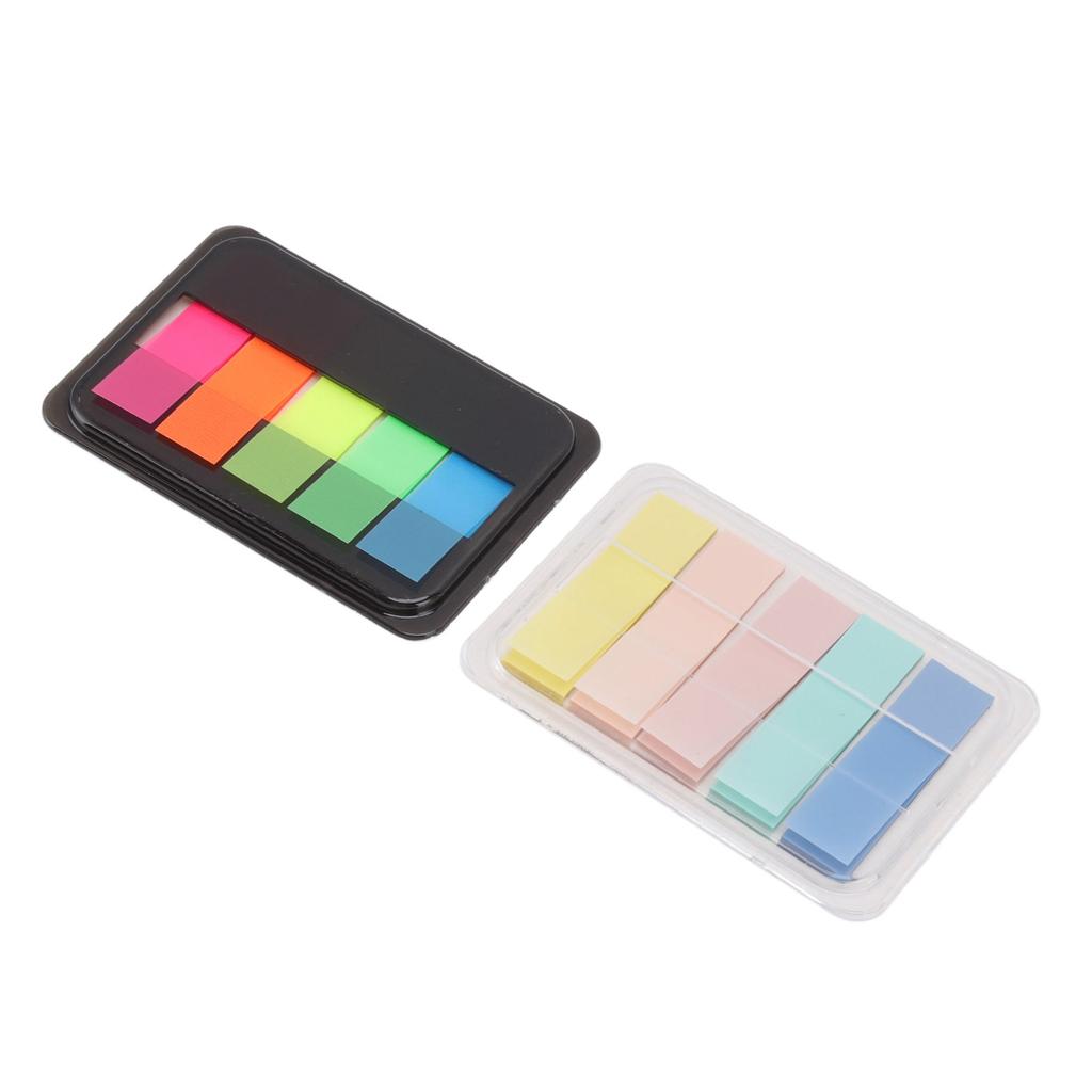 10 Sets Page Markers Index Tabs Key Marking 5 Colors Iridescent Reusable Transparent Portable PET Index Tabs for Office
