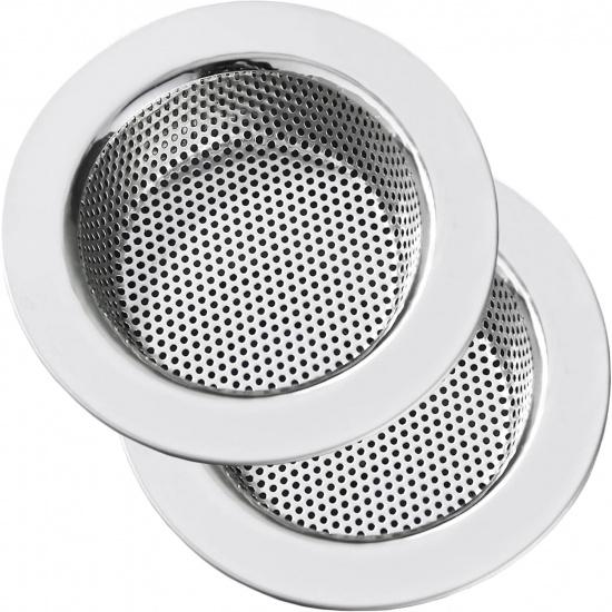 Kitchen Sink Strainer Stainless Steel, LASSHSWA Kitchen Sink Drain Strainer, Sink Strainers for Kitchen Sinks with Large Wide Rim 4.5" Diameter (2