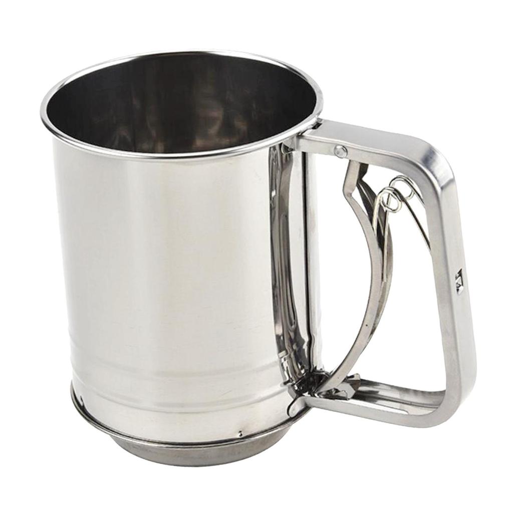 Stainless Steel Flour Sifter with Handle Mesh Cooking Accessory Double Layer