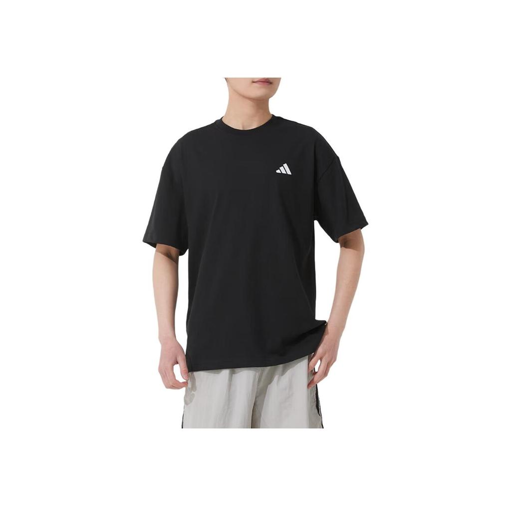 Adidas Sports Casual Simple Round Neck Pullover Short Sleeve T-Shirt Men Tops Black JN6766