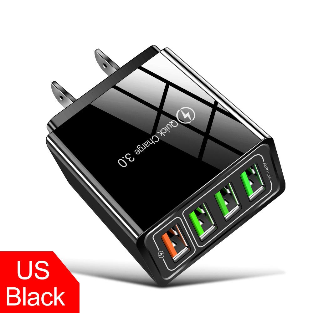 5.1A QC3.0 4-Port USB Fast Mobile Charger - US, EU, UK, India, Korea Specs