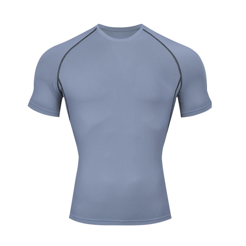 Men's Sports Tight Fitting Clothes, Sports Quick Drying T-shirts, Men's Breathable Elastic Short Sleeved Fitness Clothes