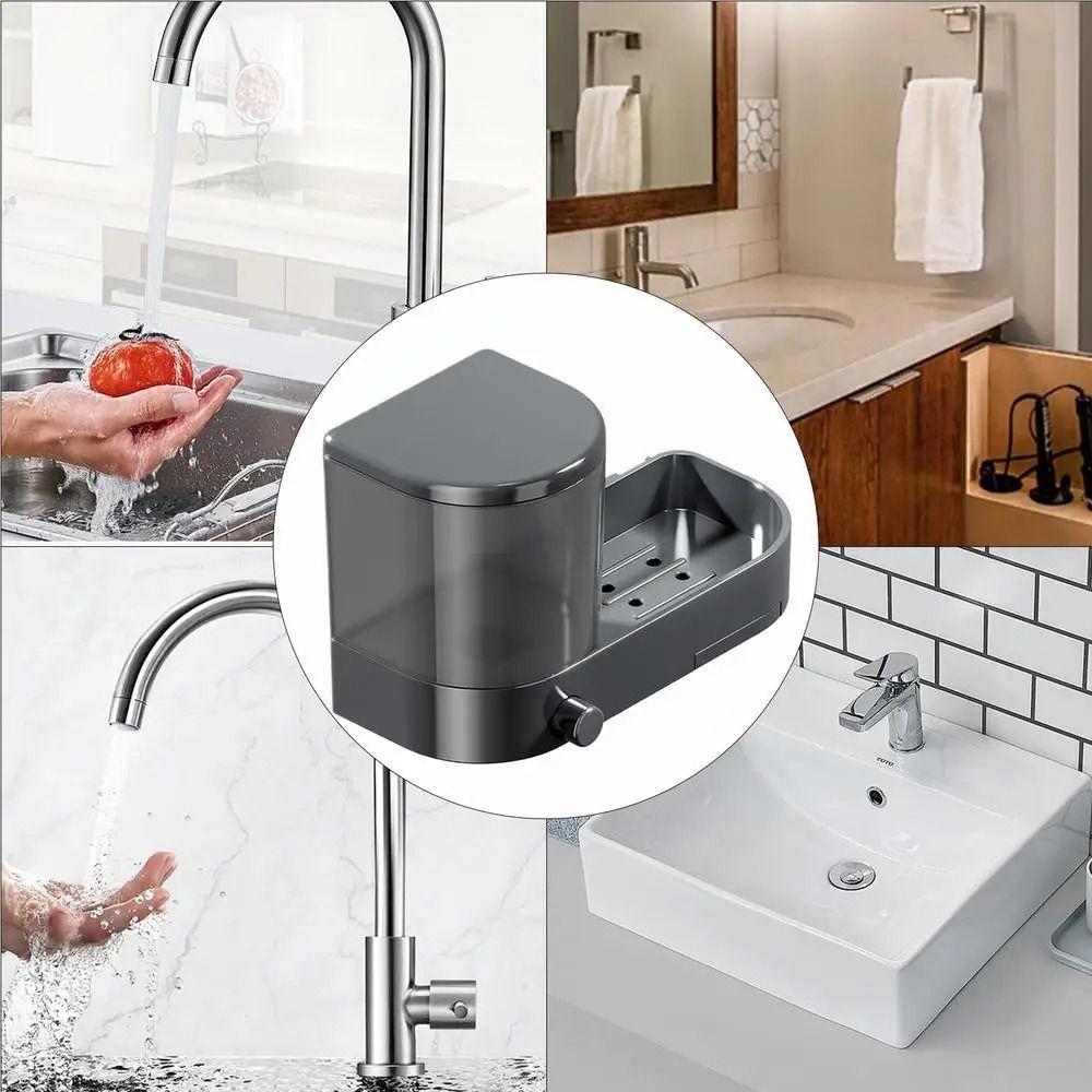 with Sponges Holder Wall Mounted Soap Dispenser Large Capacity Hand Soap Jar  Bathroom