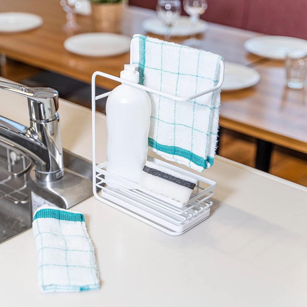 Astro Dishcloth Hanger White x D9 x Dishcloth Stand Sponge Rack Dishcloth Holder Approx. W17.8 H25.5cm 711-52